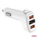 Incarcator auto 2x USB-A + verificare baterie 3.1A 12/24V AMiO-03887