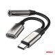 USB-C LA TIP USB-C + Mini mufa 3,5 mm Adaptor mama 10 cm AMIO-04295